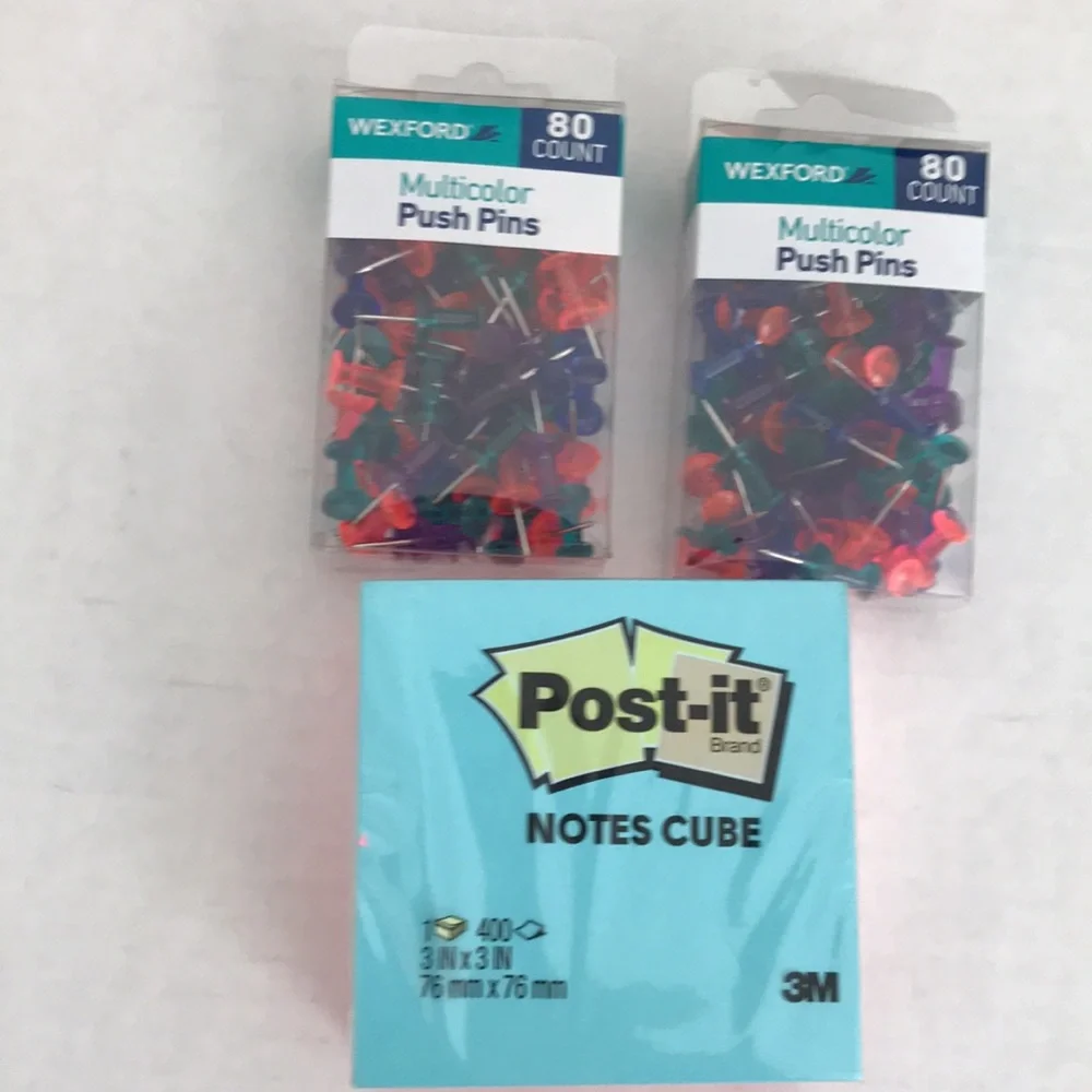 POST - it  NOTES CUBE 3M WEXFORD MultiColor Push pins 80  count